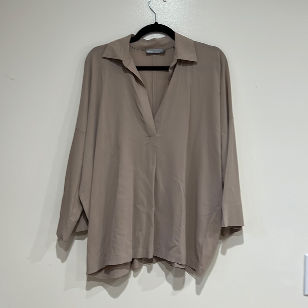 Vince Classic Nude Color Chiffon Blouse